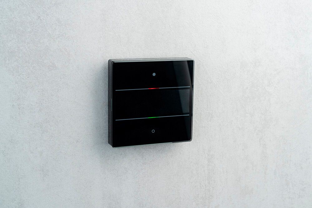 Senseur poussoir ENC Theben LUXORliving iON2 G LED avec champ d'inscription noir