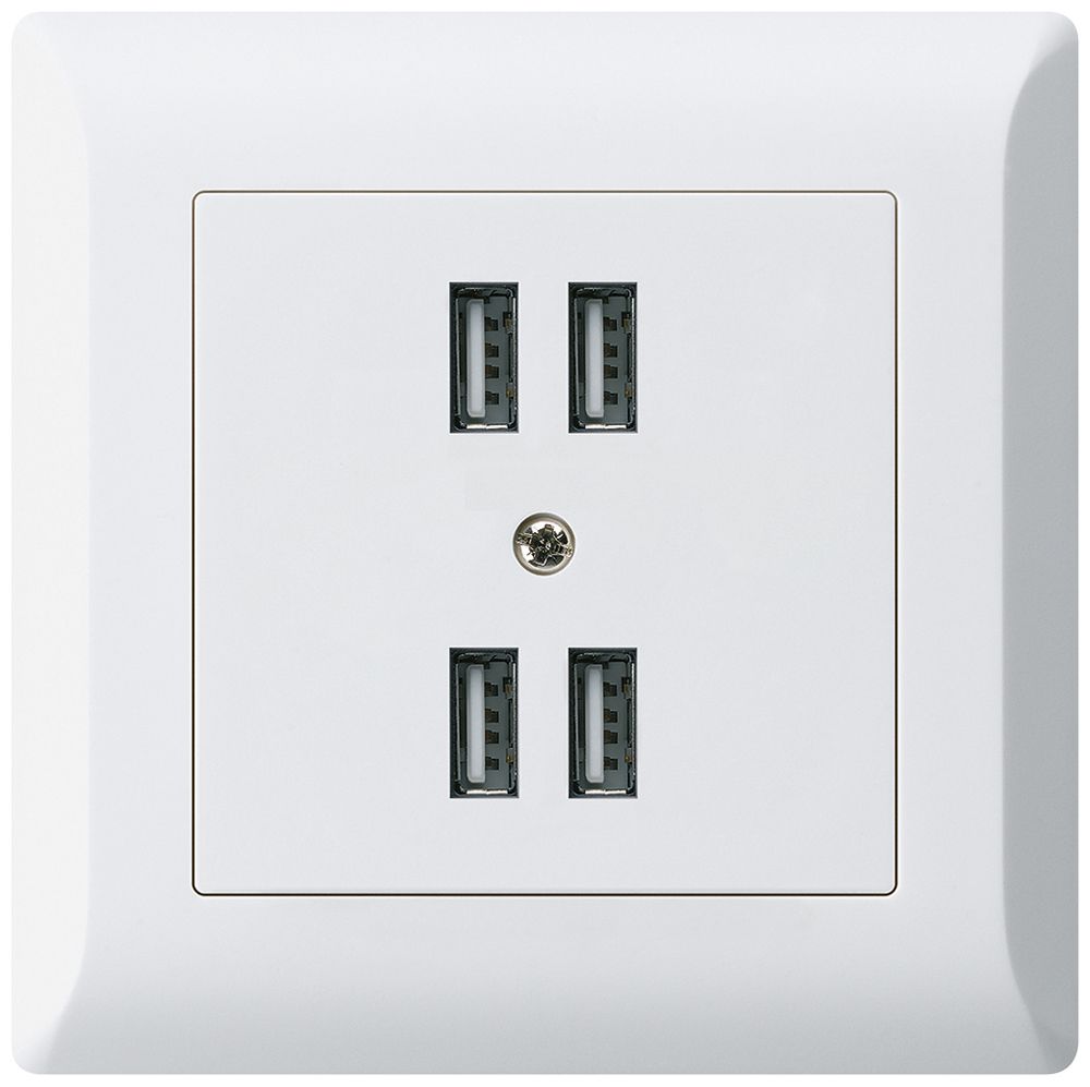 Prise ENC 4×USB kallysto.line 2400mA blanc