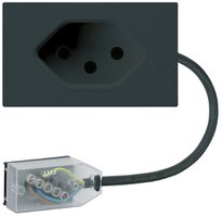 EB-Steckdose 1×Typ 13 Hager FLF für Flachkabel Technofil L1 schwarz