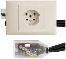 EB-Steckdose EDIZIOdue T25 16A crema, 53mm für Flachkabel Technofil