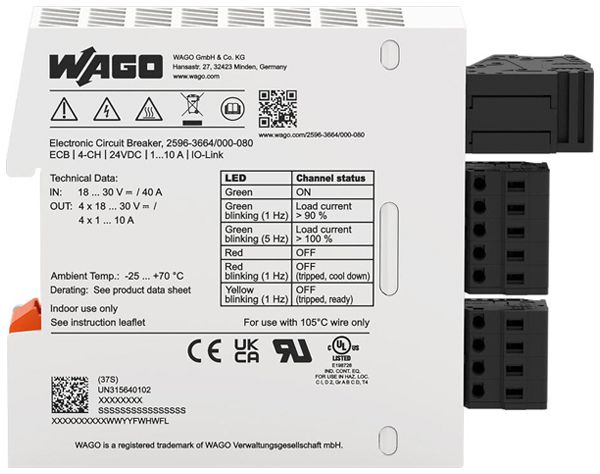 Disgiuntore elettronico WAGO IO-Link 1…10A 4 canali