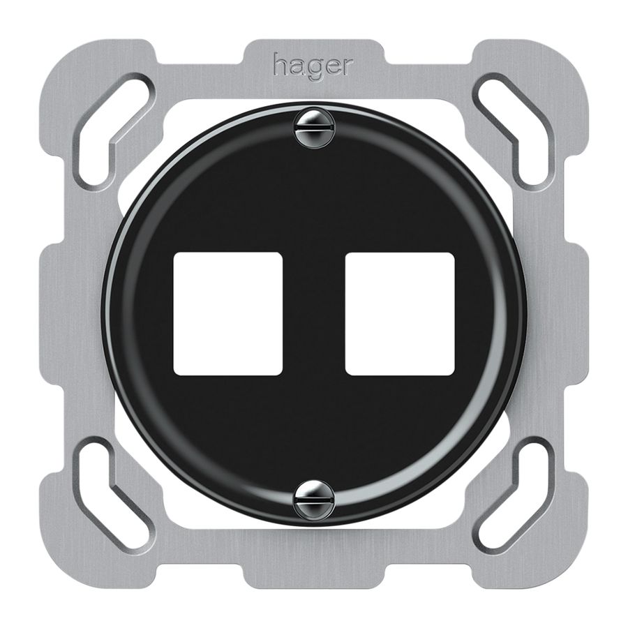 Kit di montaggio INC origin diritto 2×HMS 77×77mm nero