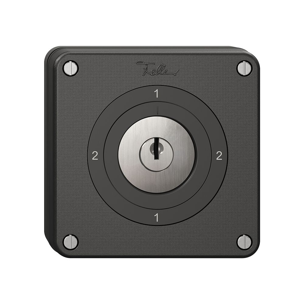 Interrupteur rotatif NUPU NEVO, 3/2L, avec serrure&2 clés, KS, 2-1-2-1, noir