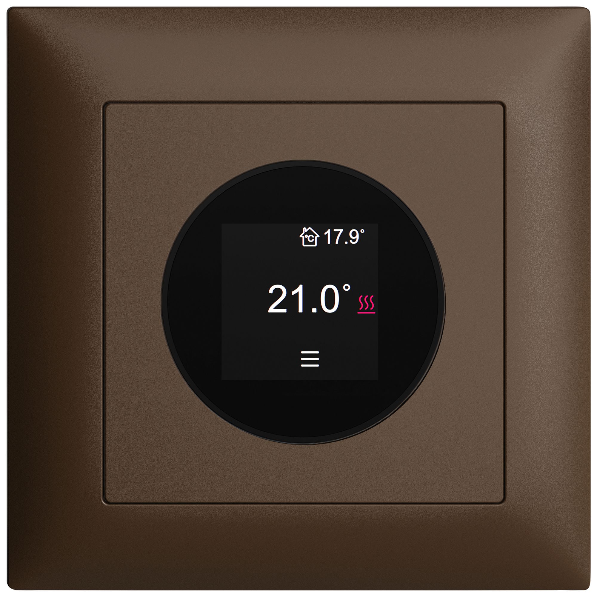 UP-Raumthermostat EDIZIOdue 230VAC 4…30°C 88×88mm coffee