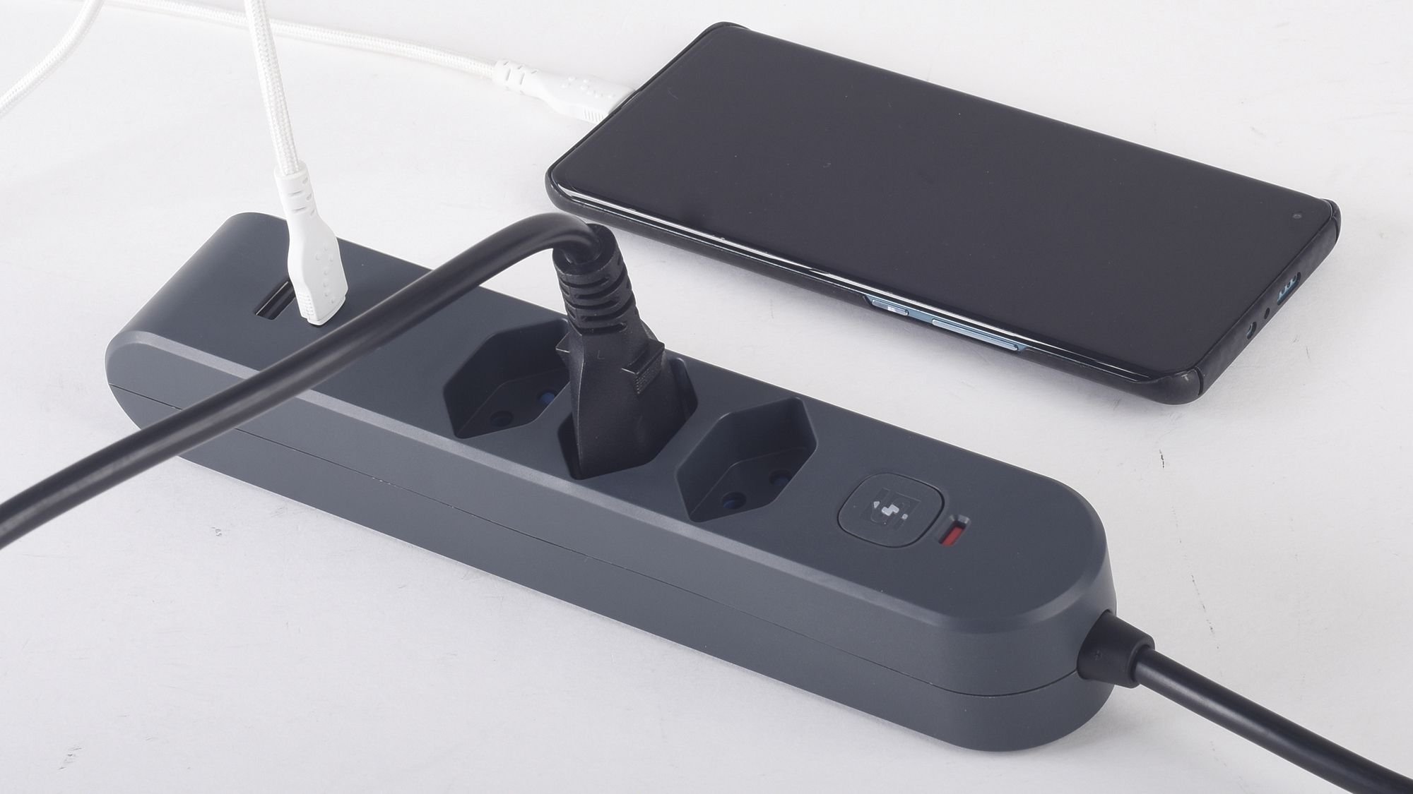 Steckdosenleiste Steffen STEBA IQ 3×T13 1×USB-A 1×USB-C PD 3m anthrazit