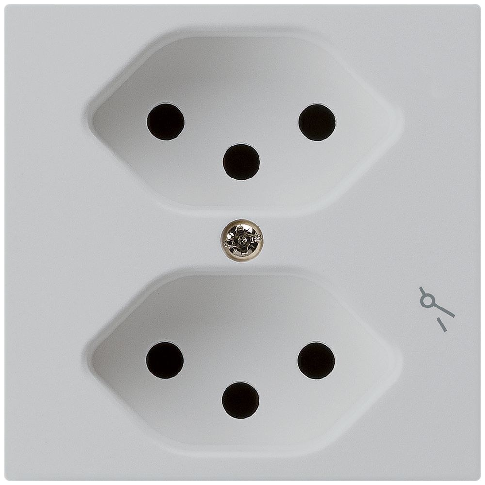 UP-Steckdose kallysto 2×T13/1 hellgrau mit Kinderschutz