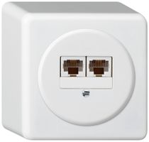 AP-Anschlussdose basico 2×RJ45u getrennt weiss