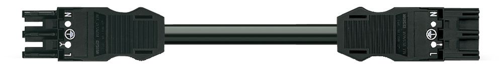 Verbindungsleitung MIDI 3×1.5mm² 16A 250V 5m Cod.A Buchse-Stecker schwarz Cca