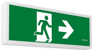 Lampada di emergenza ESYLUX SLX LED FLAT COVER 3h/8h 24m IP54 3W 388×148×46mm bi