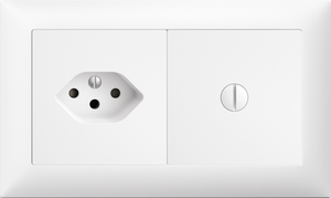 UP-Kombination Edue 1x2, Steckdose T13 + Blindabdeckung ws