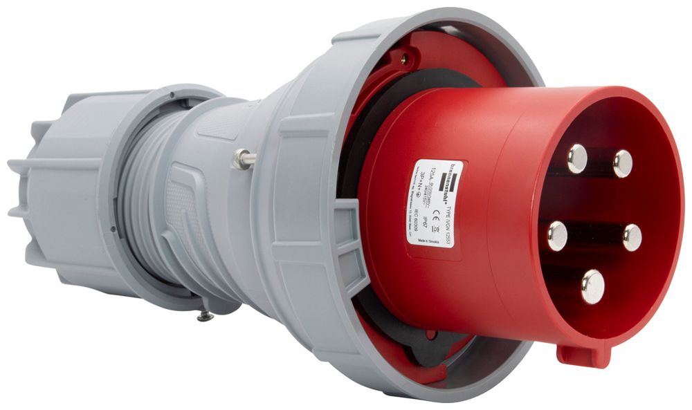 Stecker Brennenstuhl CEE 125A 3L+N+PE 400V 6h rot Ø130×285mm IP67