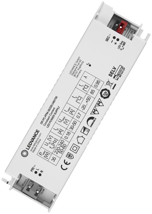 Convertisseur LED LDV PERFORMANCE DIM PHASE-CUT, 700mA 35W 150×43×30mm