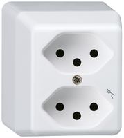 AP-Steckdose basico 2×Typ 13/1S weiss