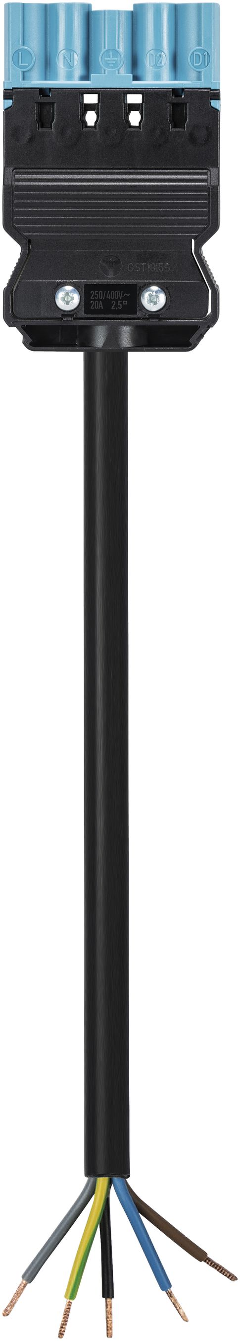 Anschlussleitung Wieland 1m 5L blau