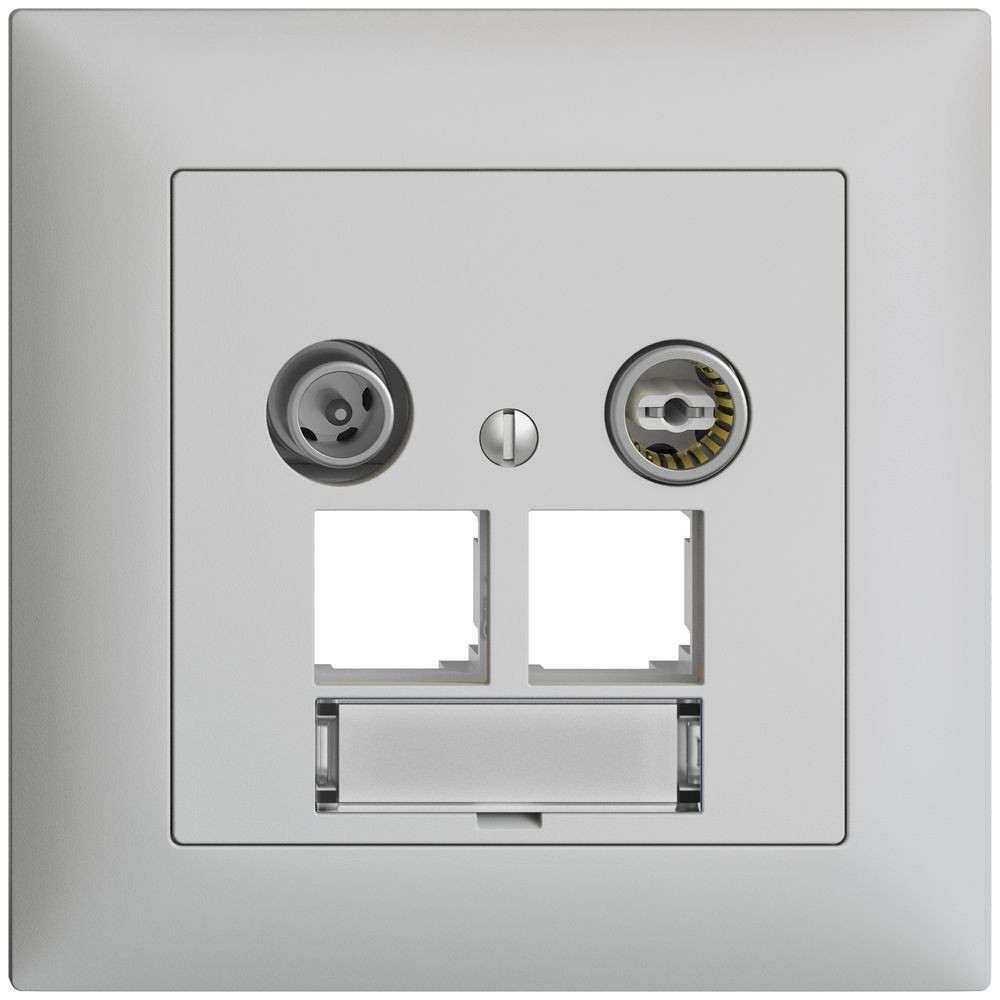 UP-Multimediadose EDIZIOdue FMI EASYNET 4dB, f.2×RJ45 S-One, hellgrau