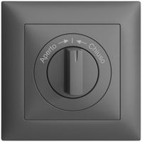 Kit frontal EDIZIOdue Aperto->I<-Chiuso gris foncé 88×88mm pour contact pivotant