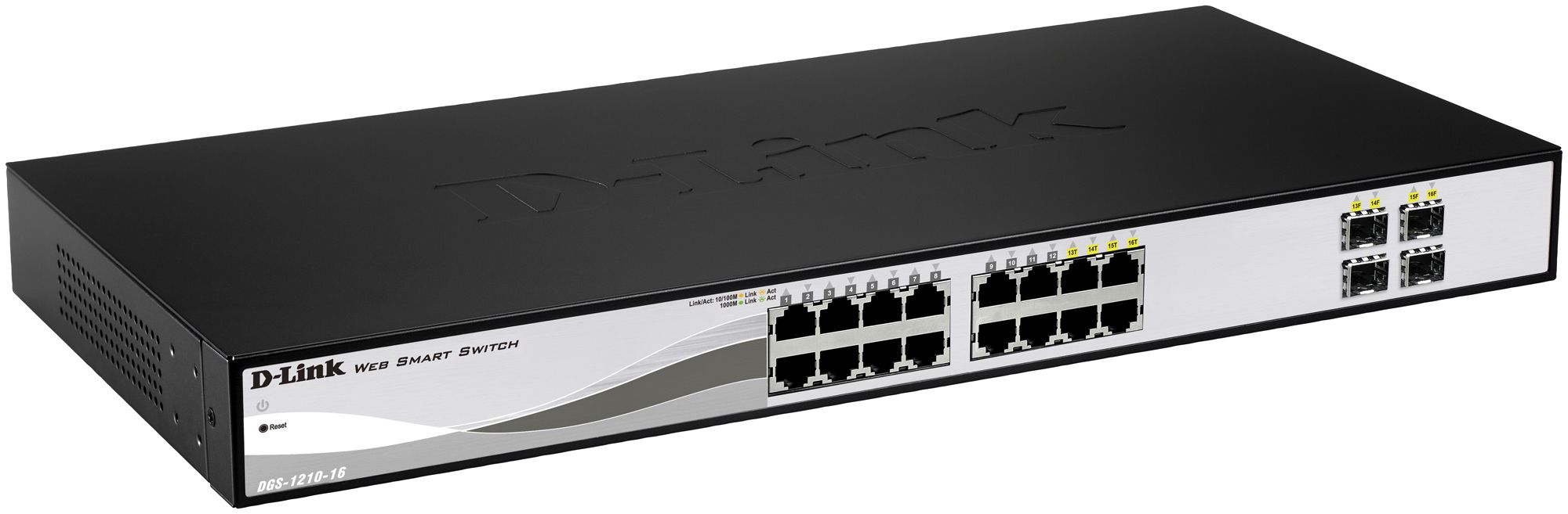 Switch D-Link DGS-1210-16/E, 16-port smart managed Layer2/3 Gigabit