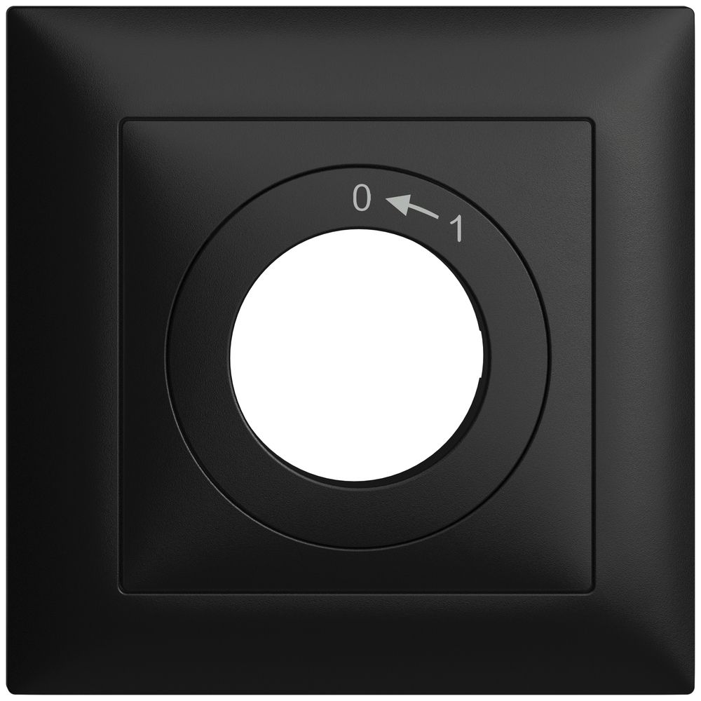 Frontset EDIZIOdue 0<-1 schwarz 88×88mm für Schwenktaster
