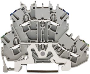 Borne 2 étages WAGO TopJob-S 2.5mm² PE/N gris série 2002