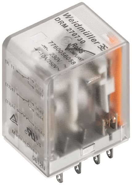 Relais WM DRM570110 4CO AgNi(+Au) 99…143VDC 5A/250VAC