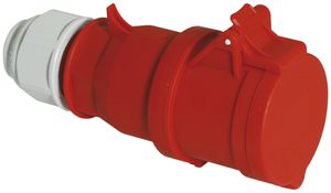 Prise mob.CEE Bals 5P 32A 400V 6h rouge IP44 nick.Quick C.