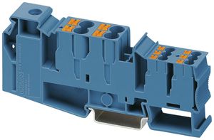 Ripartitore di potenziale componibile PX PTU 35 BU 35mm²105A 1000V 11×1 DIN35 bl