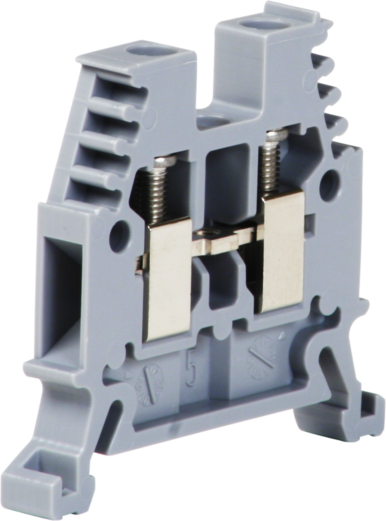 Borne de passage joignable Woertz 0.5…4mm² 32A 1000V vis 2×1 rail DIN 35mm gris