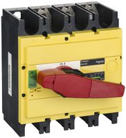 Interupteur de charge Schneider INS 3L 320A avec poignée rotative rouge/jaune