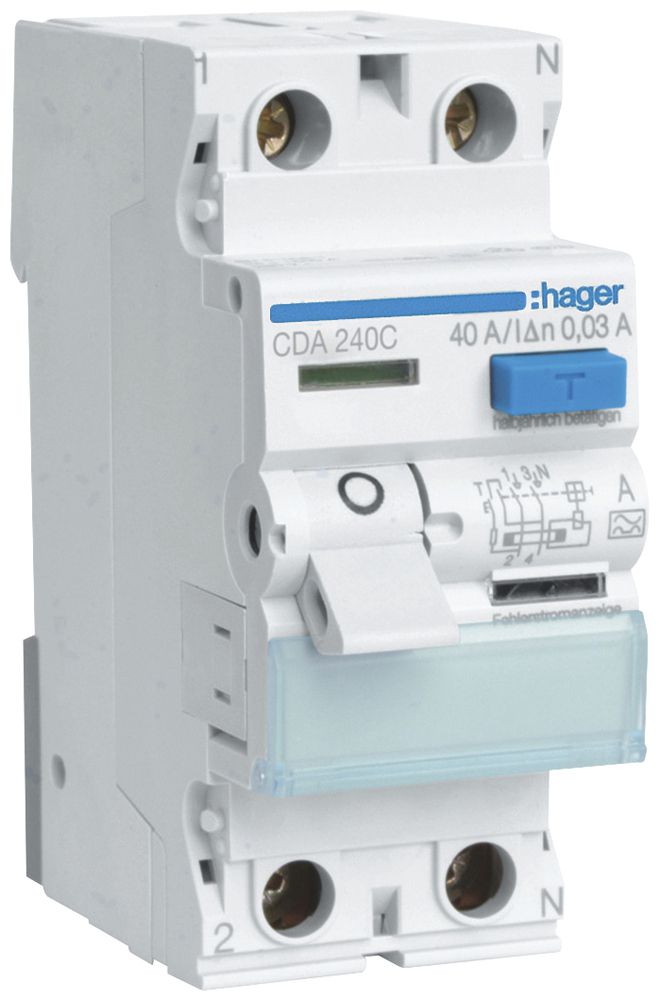 Interruttore differenziale Hager RCCB (RCD) 2P 230V 0.03A tipo A 40A 2UM