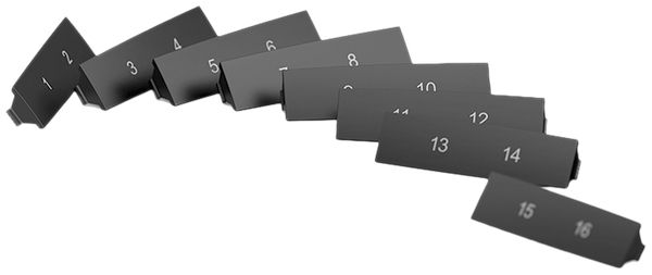 Étiquette de marquage EDIZIOdue colore noir pour sortie oblique 1…16