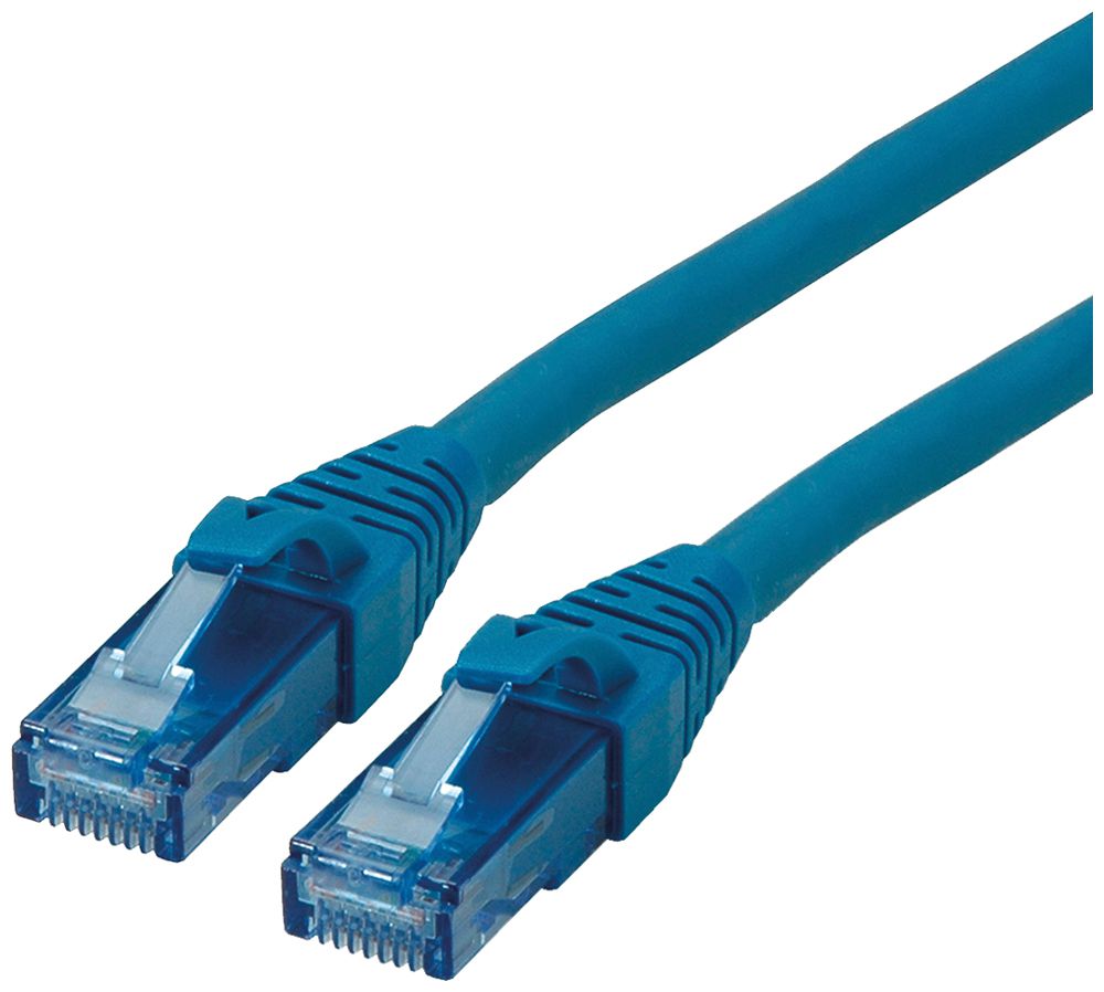 Patchkabel RJ45 ROLINE Kat.6A U/UTP AWG26 LSZH blau 0.5m