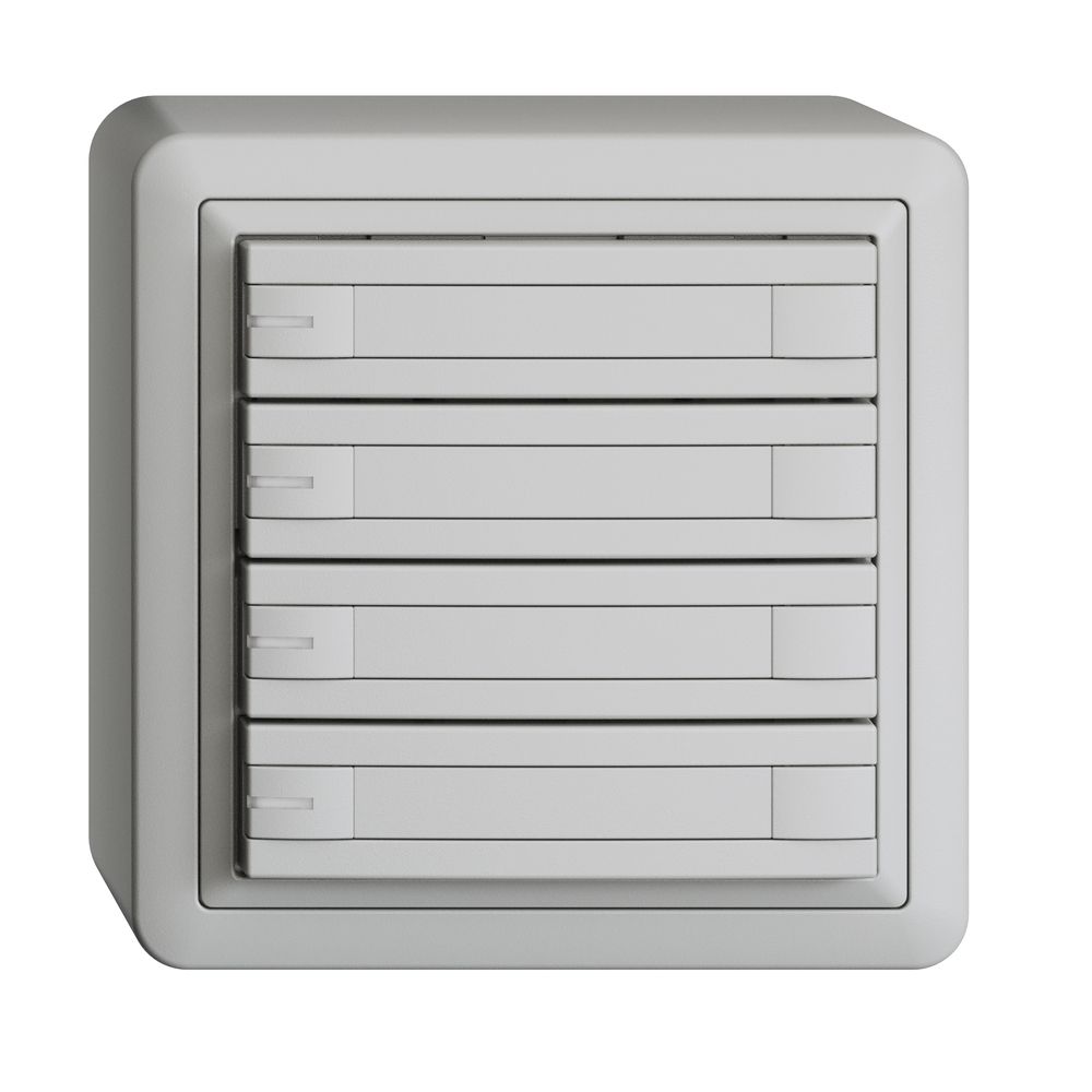 Poussoir KNX RGB AP EDUE, 250mW, a.LED RGB, papier, 4×poussoir, C.2×T., grc