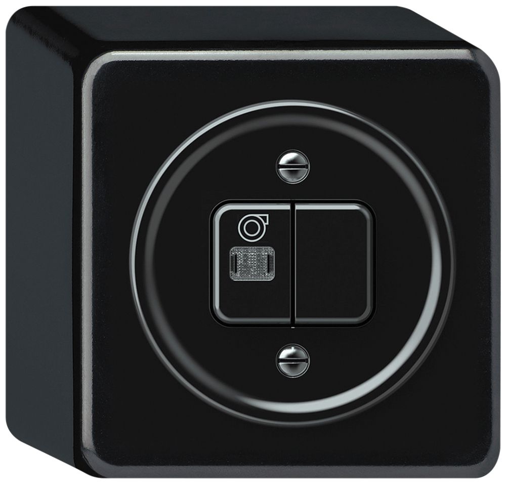 AP-Leuchtdruckschalter origin Sch 3 + Ventilator LED 88×88×54mm schwarz