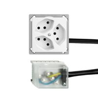 EB-Steckdose EDIZIOdue 3×T13 L3 weiss für Flachkabel Powerbus
