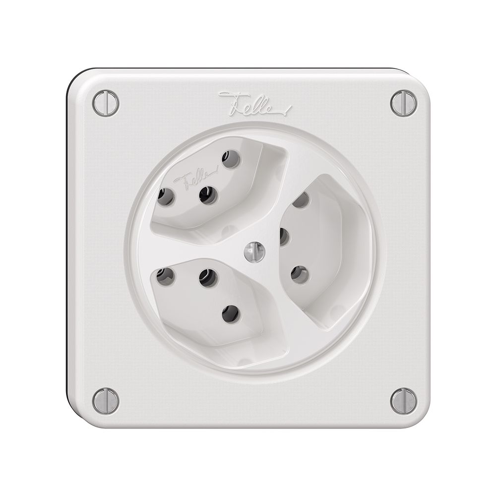 Steckdose NEVO, 3×T13, weiss