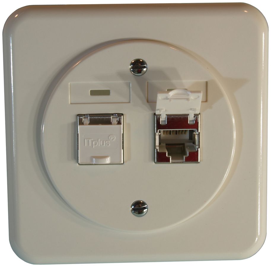 UP-Anschlussdose Kat.6 PMI 2f.2RJ45/s weiss