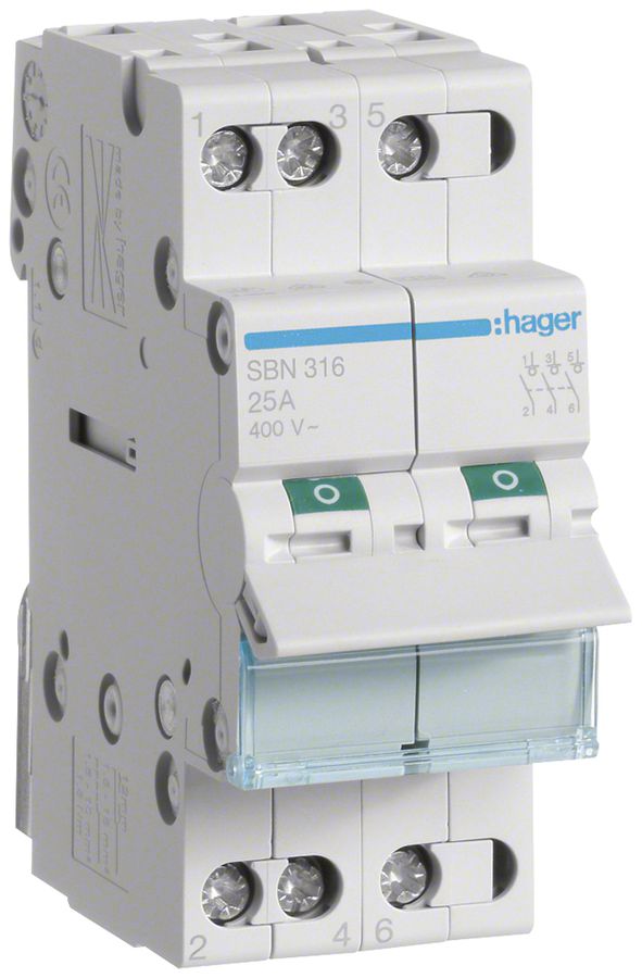 REG-Ausschalter Hager 16A 400V 3 Schliesser 0 Öffner 0 Wechsler 2TE