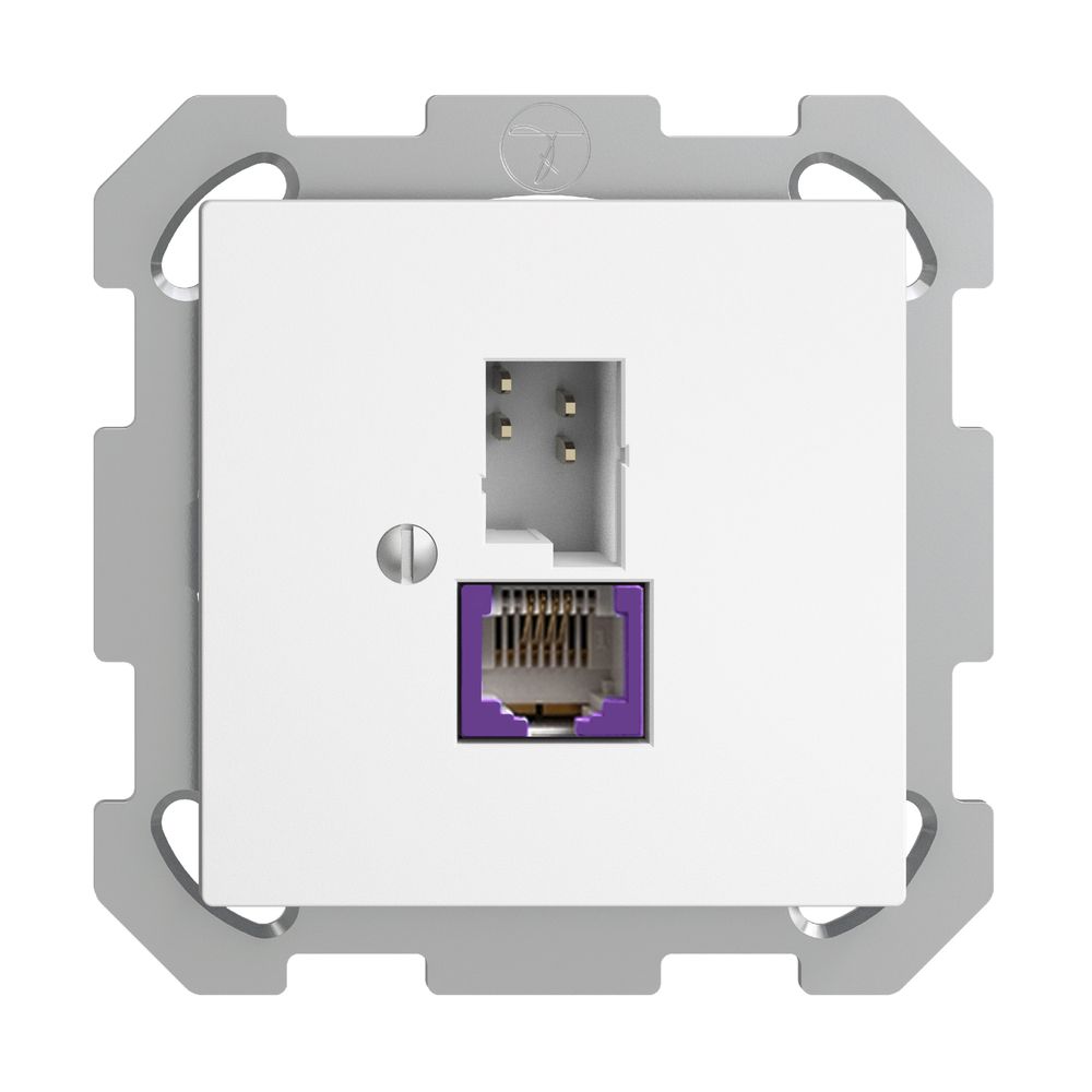 Prise ENC T+T 6P/1×RJ45 DSL-à large bande EDIZIOdue blanc