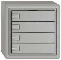 Pulsante universale AP EDIZIO.liv UNI SNAPFIX® c.LED RGB 4× com.1T grc