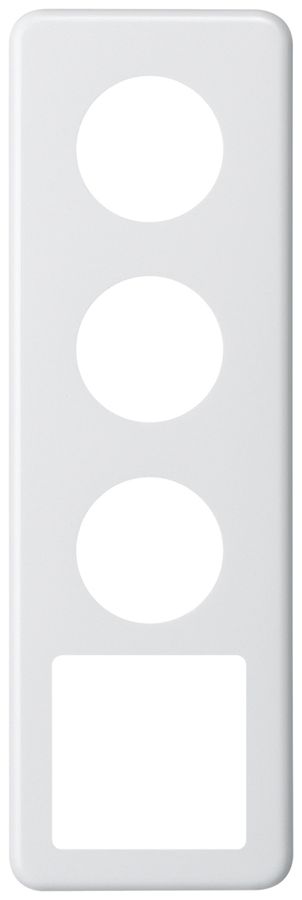 UP-Abdeckplatte basico 4×1 3×Ø43mm+Ausschnitt 58×58mm weiss