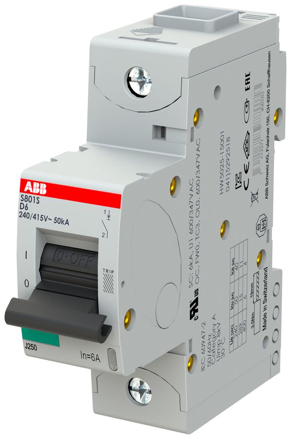 Leitungsschutzschalter ABB S801S-D6 1P 230V D-6A 50kA 1.5TE