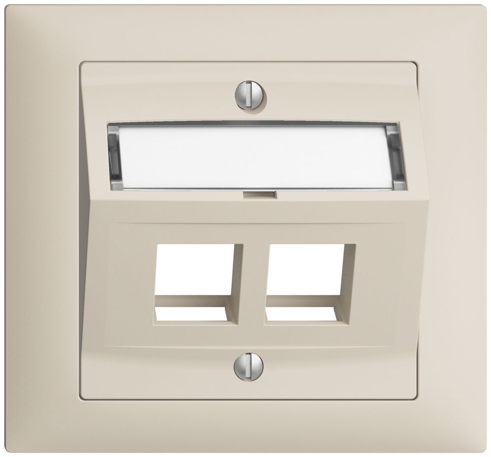 Kit montaggio INS Edue FKE, con cappa di uscita obliqua, per 2×Keystone, crema