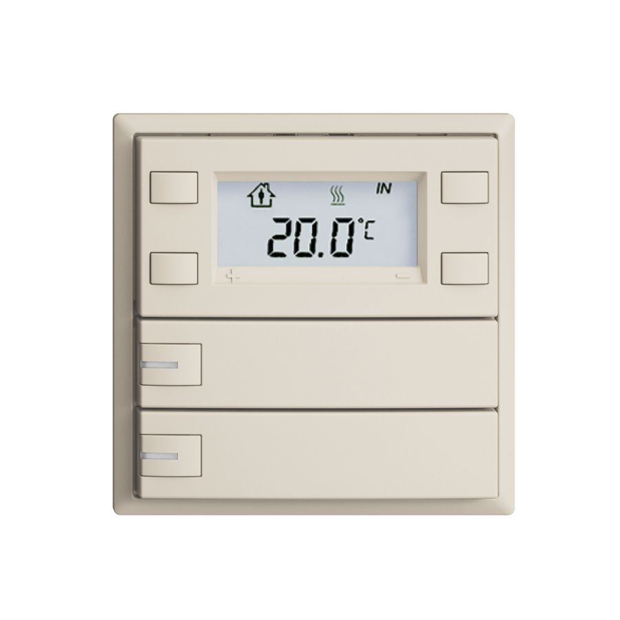 Poussoir RTH ENC KNX 2× EDIZIOdue F crema, avec LED RGB