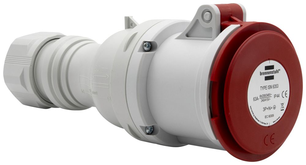 Presa mobile Brennenstuhl CEE 63A 3L+N+PE 400V 6h rosso Ø106×286mm IP44
