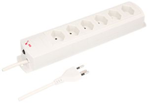 Prise multiple MH 6×T13 Prime-Line Td 3×1mm² 5m blanc aimants