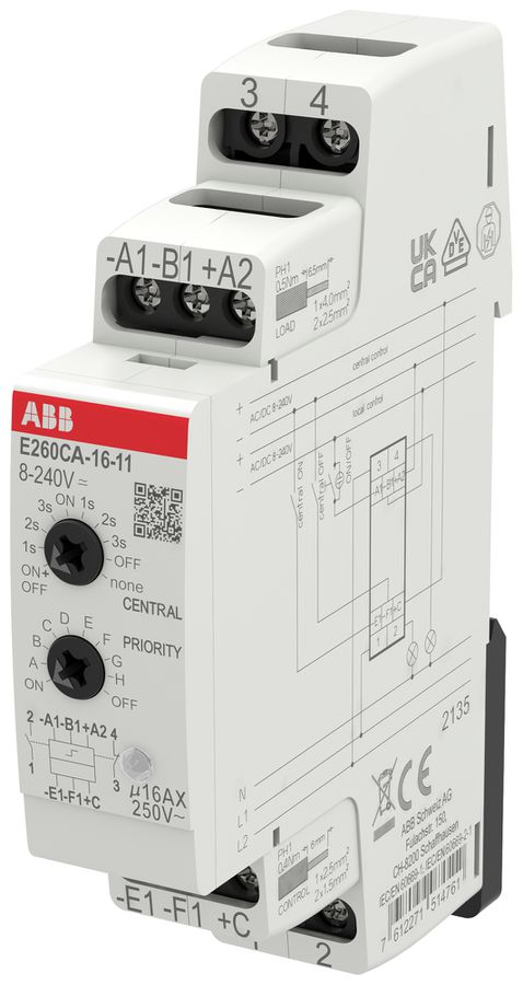 Schrittschalter ABB E260CA-16-11 1TE 8…240VUC/16A 4000W 1S 1Ö