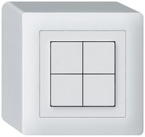 Poussoir KNX AP Hager BA kallysto Q quadruple 88×88mm blanc