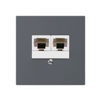 Inserto per presa di raccordo kallysto 2×RJ45u antracite parallelo