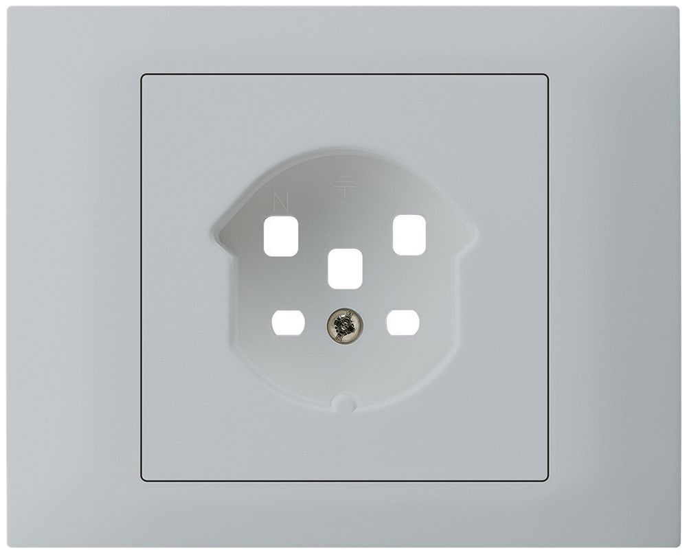 EB-Frontset kallysto f.Einbausteckdose G3 1×T25 Abdeckrahmen schraubbar hellgrau