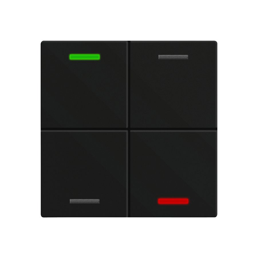 EB-Taster KNX RGBW MDT BE-TAL600416.01 4T/4B schwarz matt "neutral"